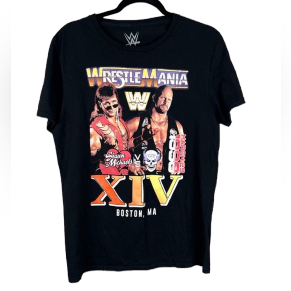 WWE Wrestlemania XIV Boston MA 1998 T-Shirt Heartbreak Stone Cold Austin Size M‎